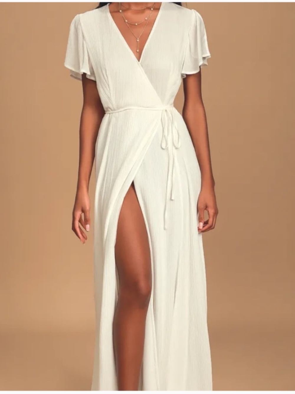 Lulu’s White Wrap Dress size XL